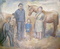 Bauernfamilie mit Pferd